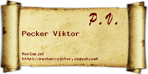 Pecker Viktor névjegykártya